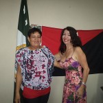 Alcaldesa de Moyogalpa, en Ometepe, Nicaragua, Estela Centeno y Amanda durante su reunión.